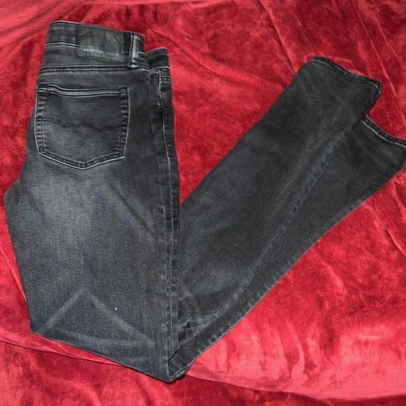 American  Eagle Black next level Flex mens denim slim straight jeans Sz … - Picture 3 of 15